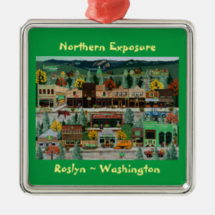 Ornement Carré Argenté "Northern Exposure" ~ Roslyn, Washington