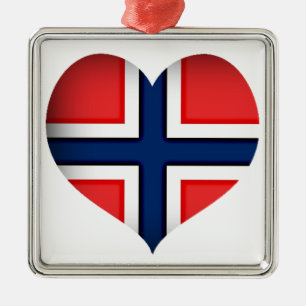 Ornement Carré Argenté Norway Flag