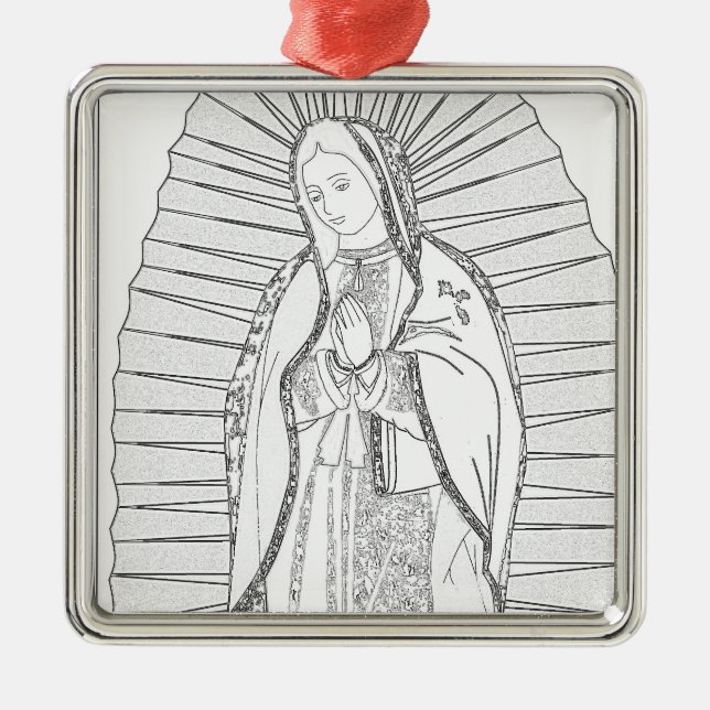 Ornement Carré Argenté notre dame de guadalupe (Devant)