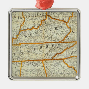 Ornement Carré Argenté Nouvelle carte topographique de la guerre de