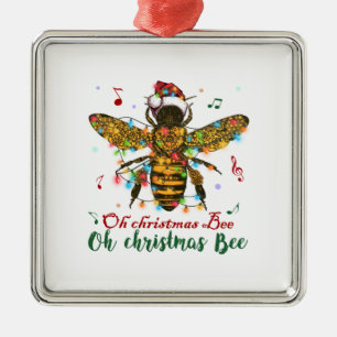 Ornement Carré Argenté Oh Christmas Bee Oh Christmas Bee Light