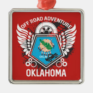 Ornement Carré Argenté Oklahoma Off Road Adventure 4x4 Trails Mudding