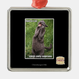 Ornement Carré Argenté Opera Cat