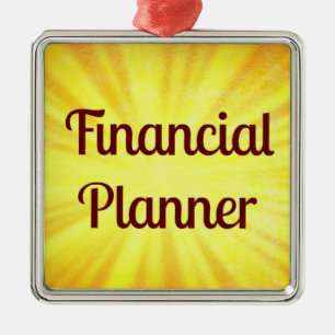 Ornement Carré Argenté Organisation de Noël du planificateur financier