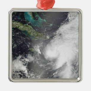 Ornement Carré Argenté Ouragan Ernesto