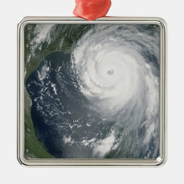 Ornement Carré Argenté ouragan Katrina 2 (Devant)