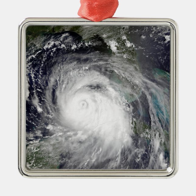 Ornement Carré Argenté Ouragan Katrina 3 (Devant)