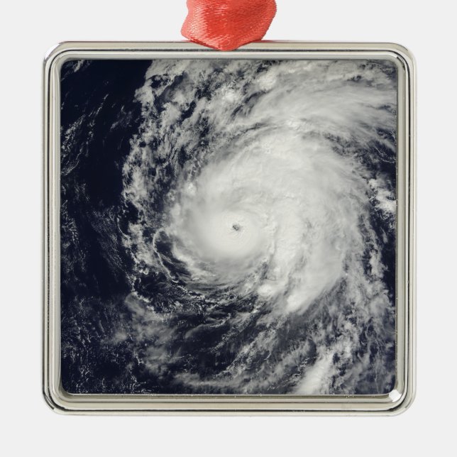 Ornement Carré Argenté Ouragan Neki à l'ouest d'Hawaii (Devant)