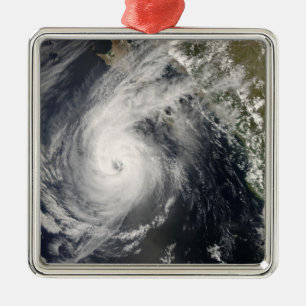 Ornement Carré Argenté Ouragan Norbert au Mexique 2