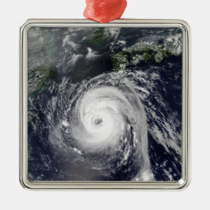 Ornement Carré Argenté Ouragan Sinlaku 2