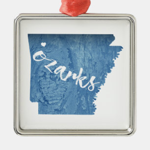 Ornement Carré Argenté Ozarks, Arkansas Grain de bois