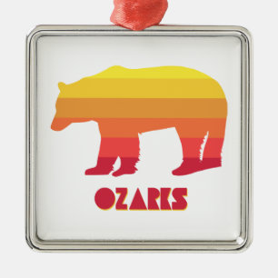 Ornement Carré Argenté Ozarks Bear
