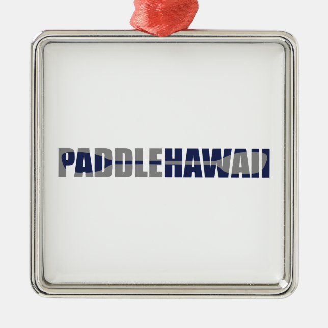 Ornement Carré Argenté Paddle Hawaii Kayak (Devant)