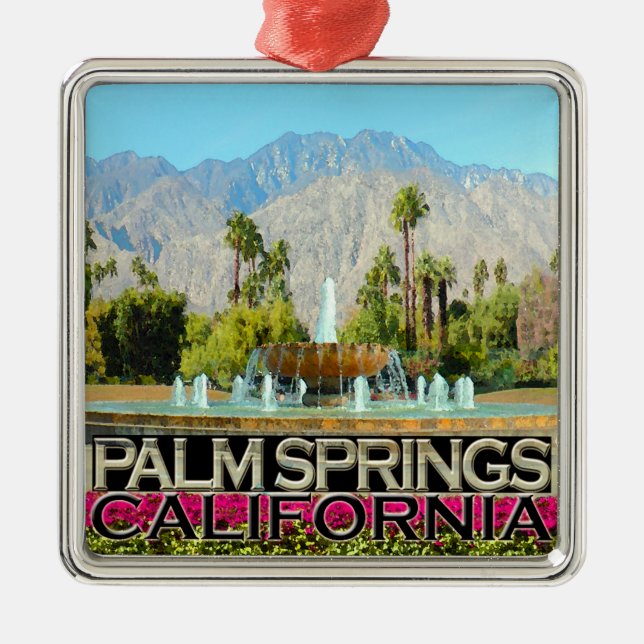 Ornement Carré Argenté Palm Springs (Devant)