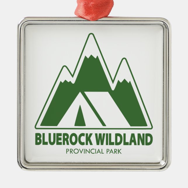 Ornement Carré Argenté Parc provincial Bluerock Wildland Mountain Camping (Devant)