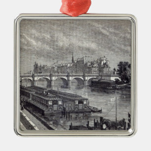 Ornement Carré Argenté Paris moderne : Le Pont Neuf, 1845