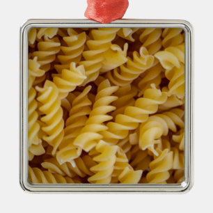 Ornement Carré Argenté Pasta Fusilli Noodles