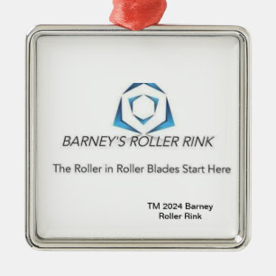 Ornement Carré Argenté Patinoire Barney Noël 2024