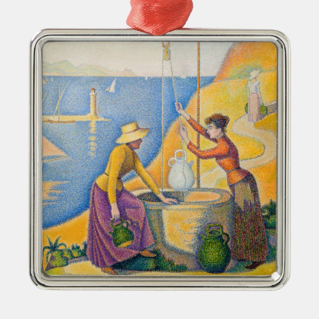 Ornement Carré Argenté Paul Signac - Femmes dans le puits (Devant)