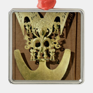 Ornement Carré Argenté Pectoral, Quimbaya