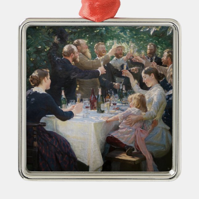 Ornement Carré Argenté Peder Severin Kroyer - Hip, Hip, Hurrah ! (Devant)