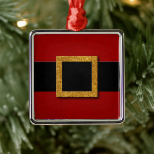 Ornement Carré Argenté Père Noël Belt Buckle