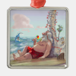 Ornement Carré Argenté père Noël IcE sHaVe