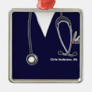 Ornement Carré Argenté Personalized Nurse Gifts