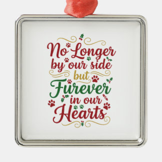 Ornement Carré Argenté Pet Memorial Ornament