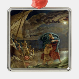 Ornement Carré Argenté Peter Walks on Water, 1806