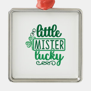 Ornement Carré Argenté Petite Mister Lucky