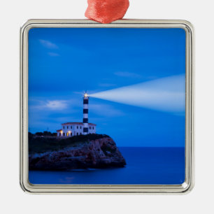 Ornement Carré Argenté Phare de Portocolom