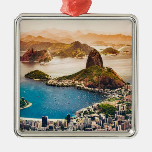 Ornement Carré Argenté Photo de la ville de Rio de Janeiro