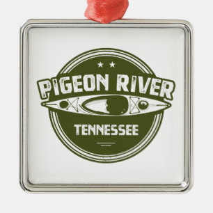 Ornement Carré Argenté Pigeon River, Tennessee