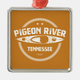 Ornement Carré Argenté Pigeon River, Tennessee