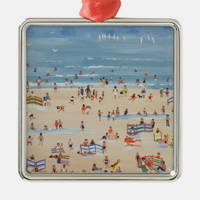 Ornement Carré Argenté Plage (Devant)