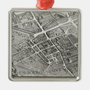Ornement Carré Argenté Plan de Paris, connu sous le nom de 'Plan de