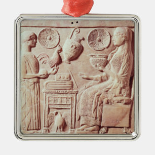 Ornement Carré Argenté Plaque des cadeaux de offre d'une femme à l'posé