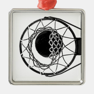 Ornement Carré Argenté Pop Art Basket