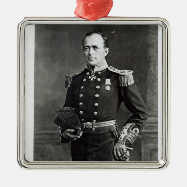 Ornement Carré Argenté Portrait de capitaine Robert Falcon Scott (Devant)