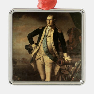 Ornement Carré Argenté Portrait de George Washington, 1779