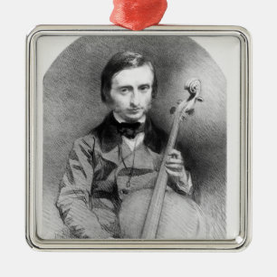 Ornement Carré Argenté Portrait de Jacques Offenbach 1850