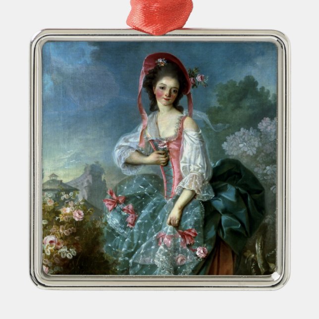 Ornement Carré Argenté Portrait de Mademoiselle Guimard comme (Devant)