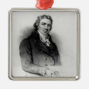 Ornement Carré Argenté Portrait d'Edouard Jenner