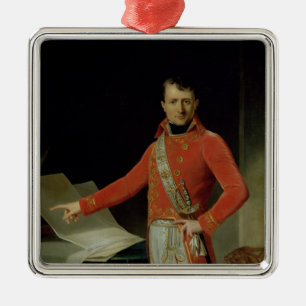 Ornement Carré Argenté Portrait du napoléon I