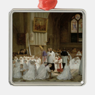 Ornement Carré Argenté Première communion, 1867