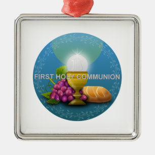 Ornement Carré Argenté Première Grande Holy Communion