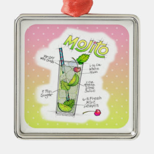 ORNEMENT CARRÉ ARGENTÉ PREMIUM CHRISTMAS ORNAMENT - MOJITO RECIPE ART