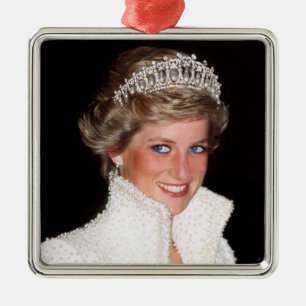Ornement Carré Argenté Princesse Diana 1989