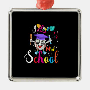 Ornement Carré Argenté Professeur J'Aime Mon École